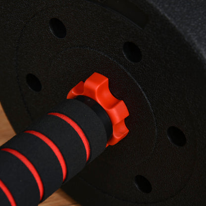 HOMCOM 2 in 1 Hanteln Set 25 kg verstellbare Kurzhantel & Langhantel professionell Dumbbell Krafttraining und Gewichtheben für Zuhause Fitness