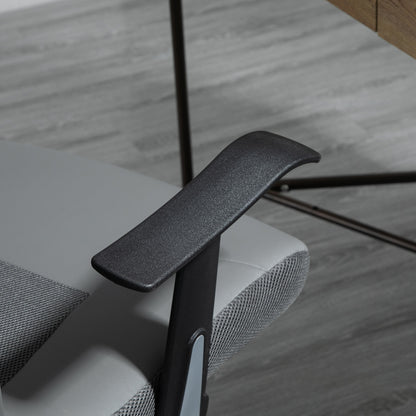 Vinsetto Bürostuhl Drehstuhl höhenverstellbar Chefsessel Schreibtischstuhl ergonomisk konstleder Grau 66 x 73 x 108-118 cm