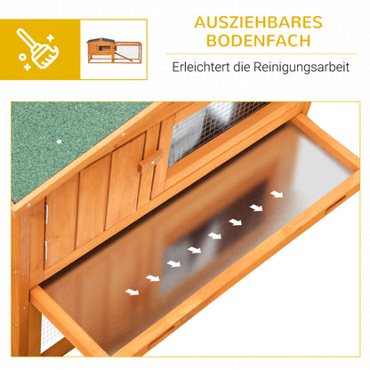 PawHut Kleintierstall Kleintierkäfig Kleintierhaus mit Asphaltdach Tannenholz Orange