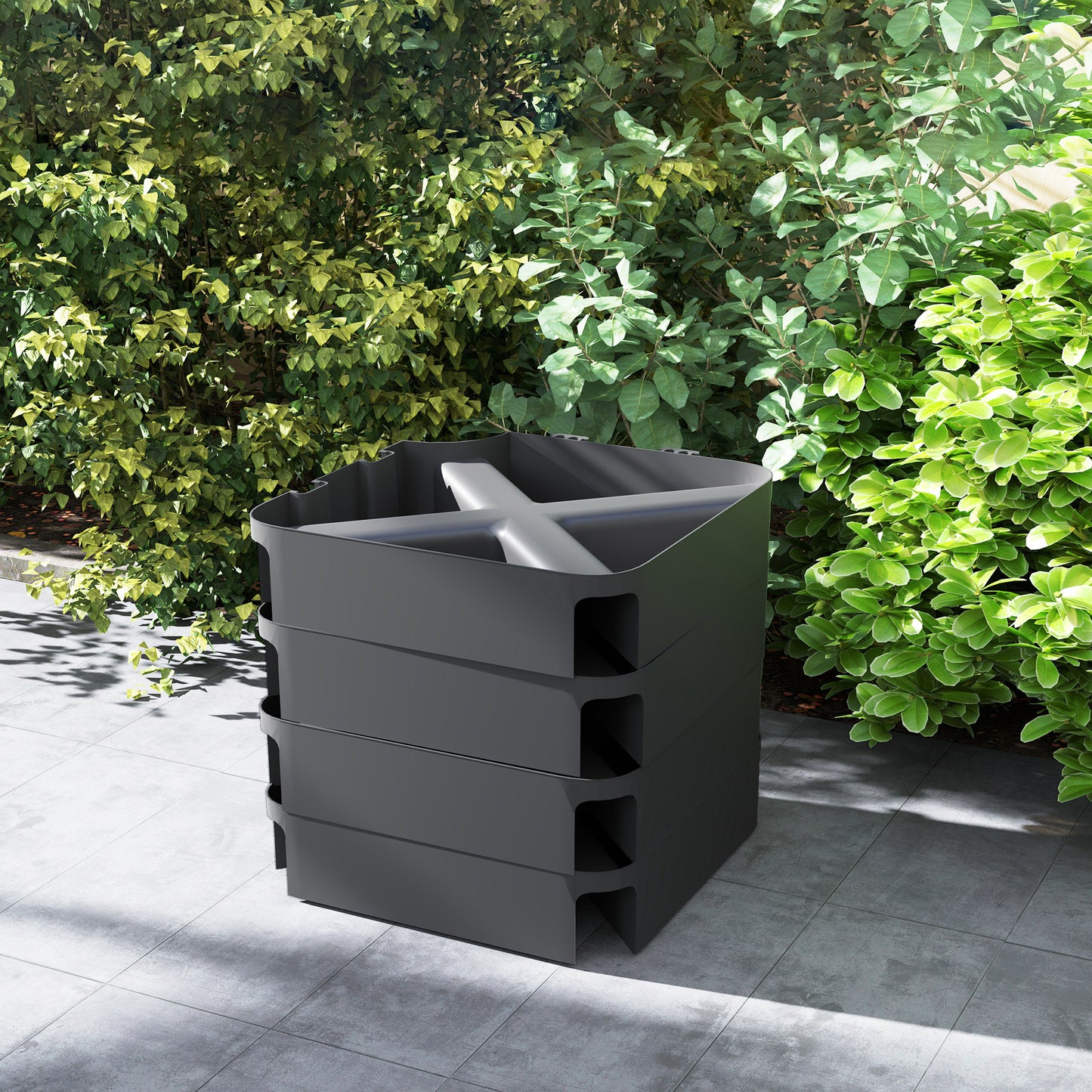 Outsunny Basisgewichte für Sonnenschirmständer, Wasserdicht, mit Sand befüllbar, Kunststoff, 89L x 89B x 10,5H cm, Schwarz