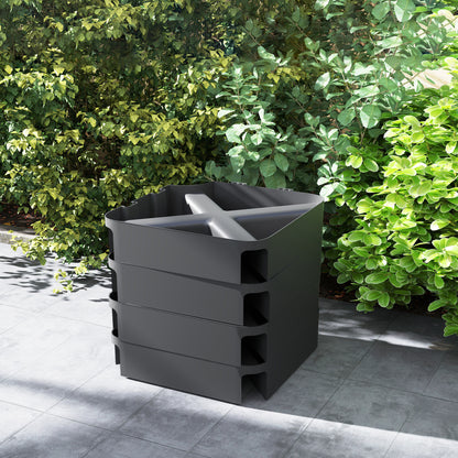 Outsunny Basisgewichte für Sonnenschirmständer, Wasserdicht, mit Sand befüllbar, Kunststoff, 89L x 89B x 10,5H cm, Schwarz