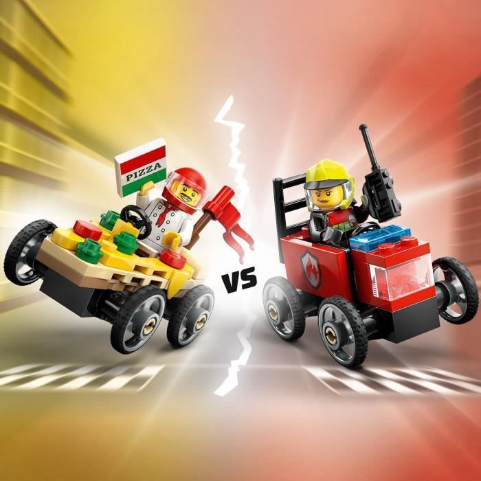 LEGO City 60458 Race Cars Pack: Pizza Truck vs. Fire Truck