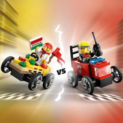 LEGO City 60458 Race Cars Pack: Pizza Truck vs. Fire Truck