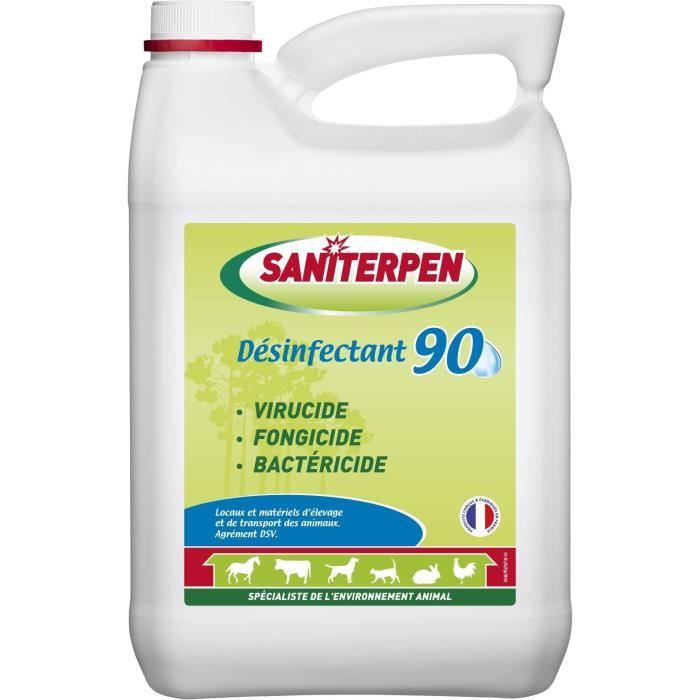 SANITERPEN Disinfectant 90 High Performance - For Habitat, Vehicles and Animal Transport Equipment - 5 L