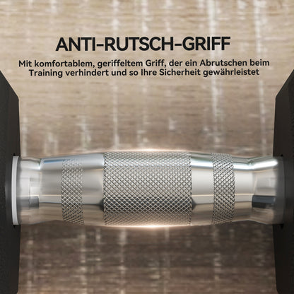 HOMCOM Kurzhantel, 35 kg Hantel, Hantel, Gewicht, Anti-Rutsch-Griff, Schwarz + Silber