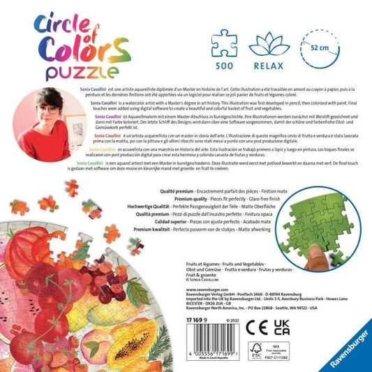 Ravensburger - 500 Piece Round Puzzle - Fruits and Vegetables (Circle of Colors)