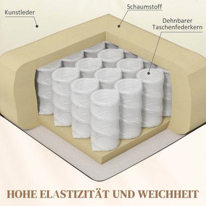 HOMCOM Relaxsessel mit Massagefunktion, neigbare Lehne, drehbar, bis 150 kg, Kunstleder, Cremeweiß