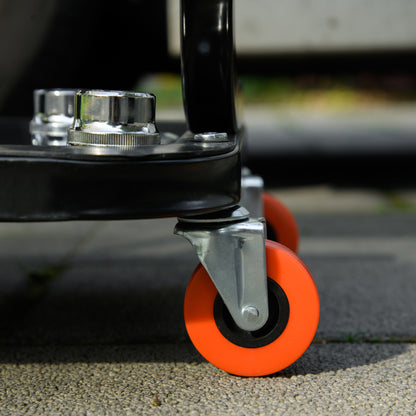 HOMCOM Werkstatthocker, robust & komfortabel, 38x35x37cm, Rot/Schwarz