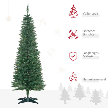 HOMCOM Weihnachtsbaum künstliche Künstliche Tanne Christbaum, inkl Ständer Weihnachtsstern 1,5 m, Grün
