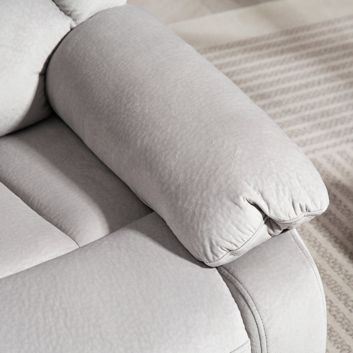 HOMCOM Aufstehsessel mit Massagefunktion, 90x93x110cm, Hellgrau