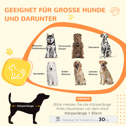 PawHut Hundebox, Haustierbox für große Hunde, Hundehütte, inomhus, 106 x 60 x 76 cm, Eiche