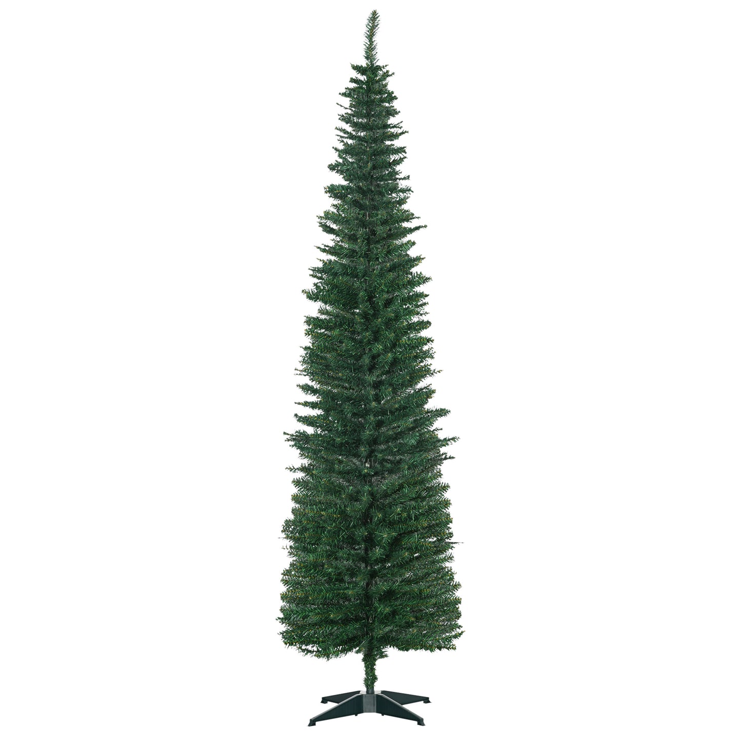 HOMCOM Weihnachtsbaum künstliche Künstliche Tanne Christbaum, inkl Ständer Weihnachtsstern 2,1 m, Grün