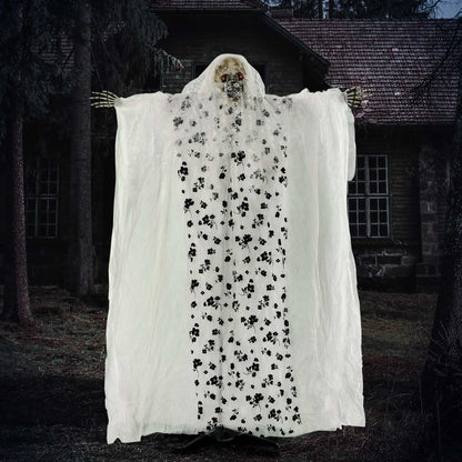 Outsunny Halloween-Dekoration Geisterbraut, Schreie &amp; Augenleuchten, bewegungsaktiviert, 170cm groß, Inomhus