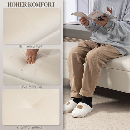 HOMCOM Sitzbank mit Stauraum, belastbar bis 120kg, 120x44x44,5cm, Beige