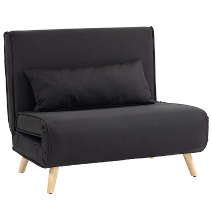 HOMCOM Relaxsessel mit Bettfunktion, für 1 Person, Modern-Design, bis 350 kg, 94x78x80cm, Schwarz