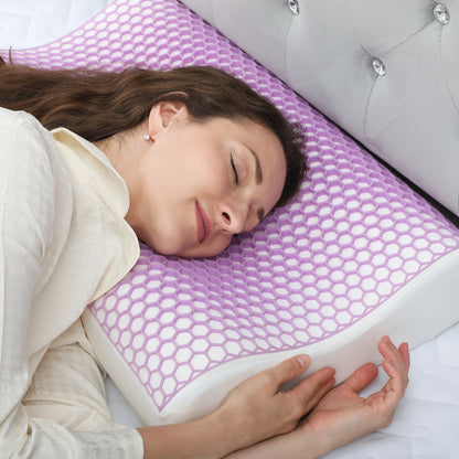 HOMCOM Memory Schaum Kissen Kopfkissen, Nackenstützkissen mit abnehmbarem Bezug, 2 Höhe Ergonomische, 2S schnell reagierend