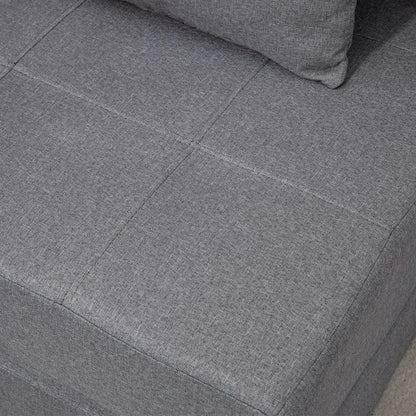 HOMCOM Schlafsessel Relaxsessel Gästebett. abnehmbarer Bezug, 70 cm x 70 cm x 61 cm, Dunkelgrau