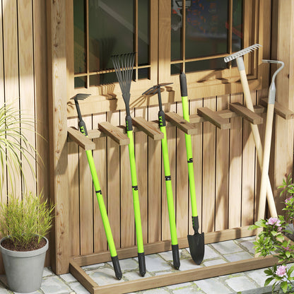 Outsunny Gartenwerkzeug-Set 4 Stück Gartengeräte-Set mit Schaufel Gartenhacke Gartenrechen Laubrechen Grün