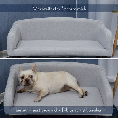 PawHut Hundesofa mit Weichem Bezug Haustiersofa mit Holzbeinen Hundebett 82 x 54 x 36 cm