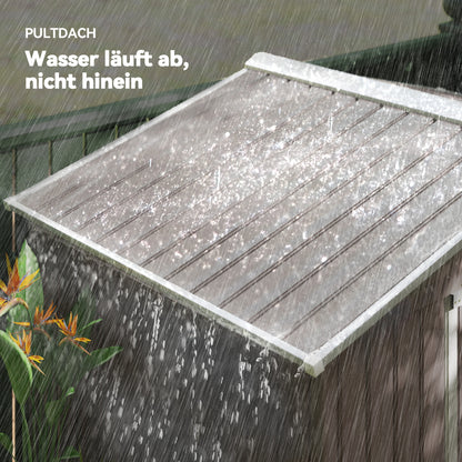 Outsunny Geräteschuppen mit Schiebetüren 2,13 x 1,30 x 1,85cm Metall Grau