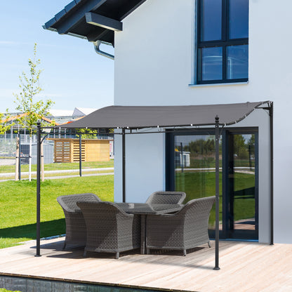 Outsunny Pergola Gartenpavillon Pavillon Überdachung Zelt Metall Grau 297x297cm