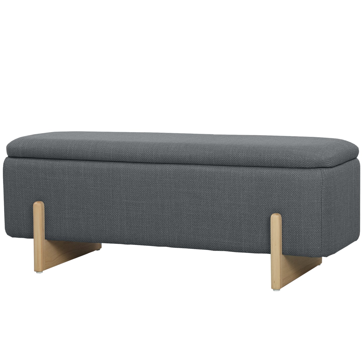 HOMCOM Hocker mit Stauraum, Sitzbank mit Schaumstoffpolsterung, Leinenimitat, 111 x 44 x 44,5 cm, Dunkelgrau