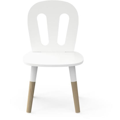Set 1 table + 2 chairs - FIMIANA - Scandinavian style - Matt white / Kronberg oak - DEMEYERE