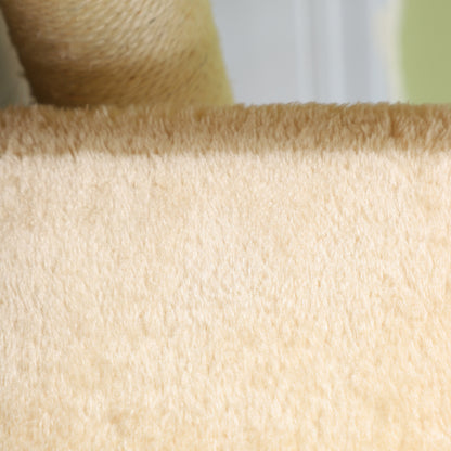 PawHut Tiertreppe Katzentreppe Hundetreppe 3 Stufen Treppe für Katze und Hunde Plüsch Creme 45 x 35 x 34 cm