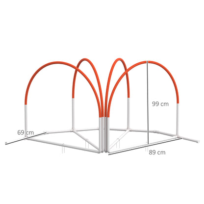 PawHut Agility-Set för Hunde, 4-teilig, inkl. Tragetasche, Kunststoff, 89x69x99 cm, Weiß+Orange