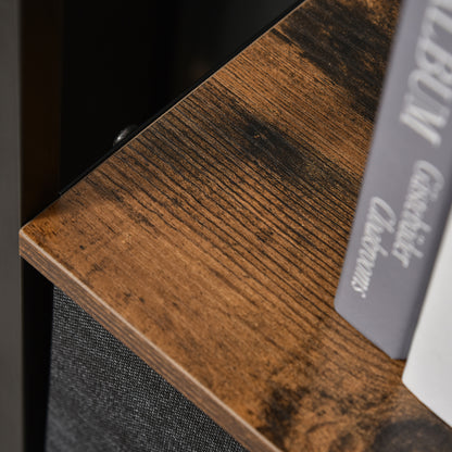 HOMCOM Kommode mit 3 Schubladen aus Leinen Aufbewahrungsschrank mit Ablage Griffen Schwarz