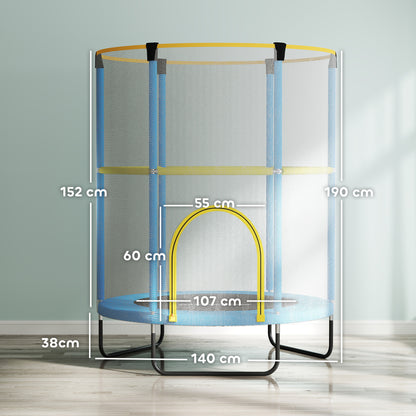 AIYAPLAY Kindertrampolin, Sicherheitsnetz, rutschfeste Beine, Reißverschlusseingang, Bunt