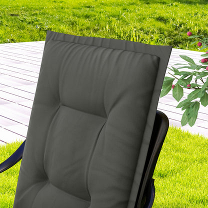 Outsunny 4er Set Sitzkissen 108 x 50 x 5 cm Stuhlkissen mit Bändern, Outdoor Indoor Sitzauflage Hellgrau