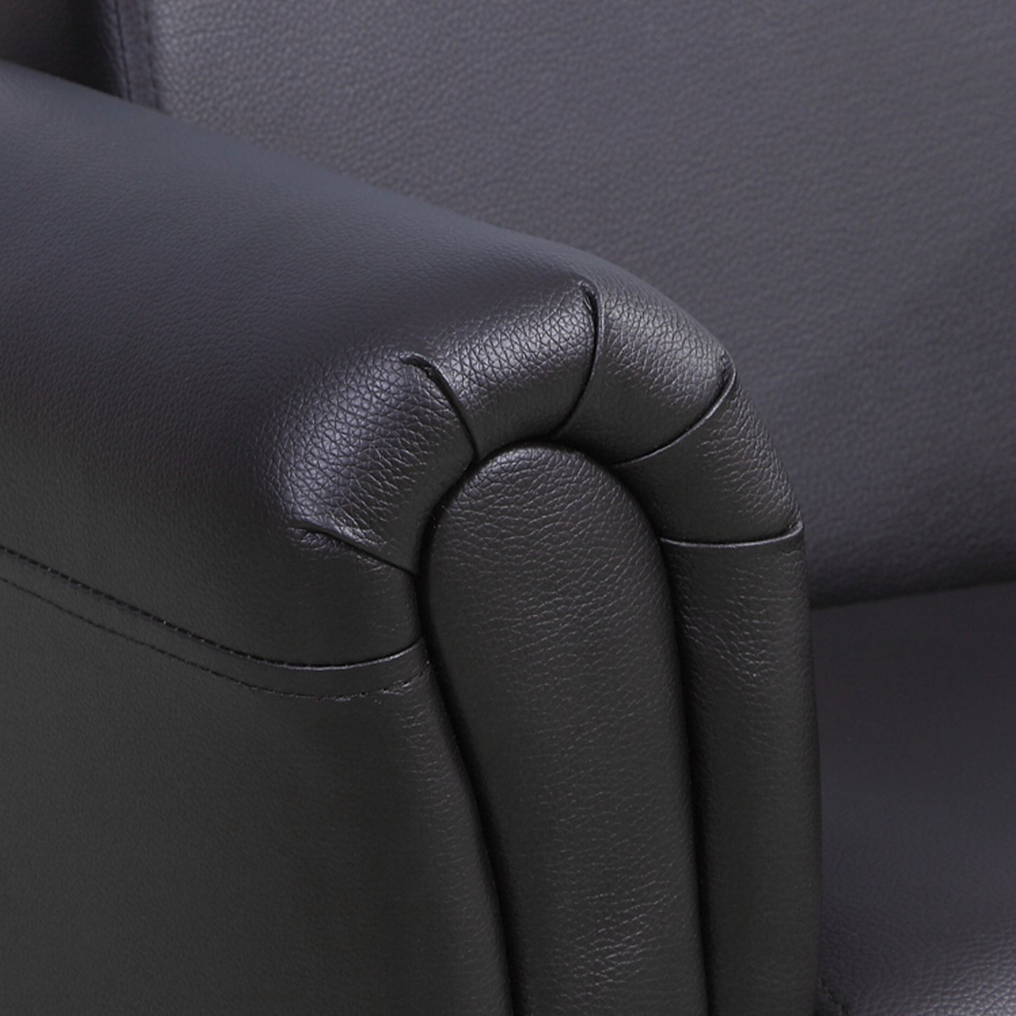 HOMCOM Kindersessel mit Fußhocker Kindercouch Kindersofa Minisofa für 1,5-3 Jahre Kinder Kindermöbel Holz Schwarz 54 x 42 x 41 cm