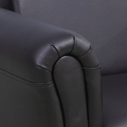 HOMCOM Kindersessel mit Fußhocker Kindercouch Kindersofa Minisofa für 1,5-3 Jahre Kinder Kindermöbel Holz Schwarz 54 x 42 x 41 cm