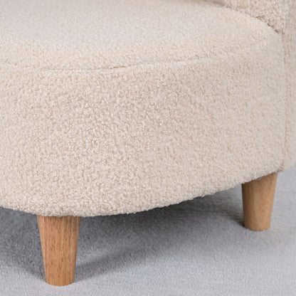 AIYAPLAY Kindersessel, Plüschsessel mit Bärenohren, Fleece-Bezug, Schaumstoff, Beige