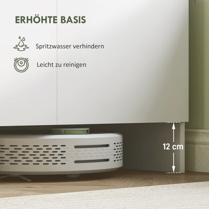 HOMCOM Küchenschrank, 4 Schränke, 6 Türen, 12 Scharniere, Arbeitsplatte, Spanplatte, Weiß