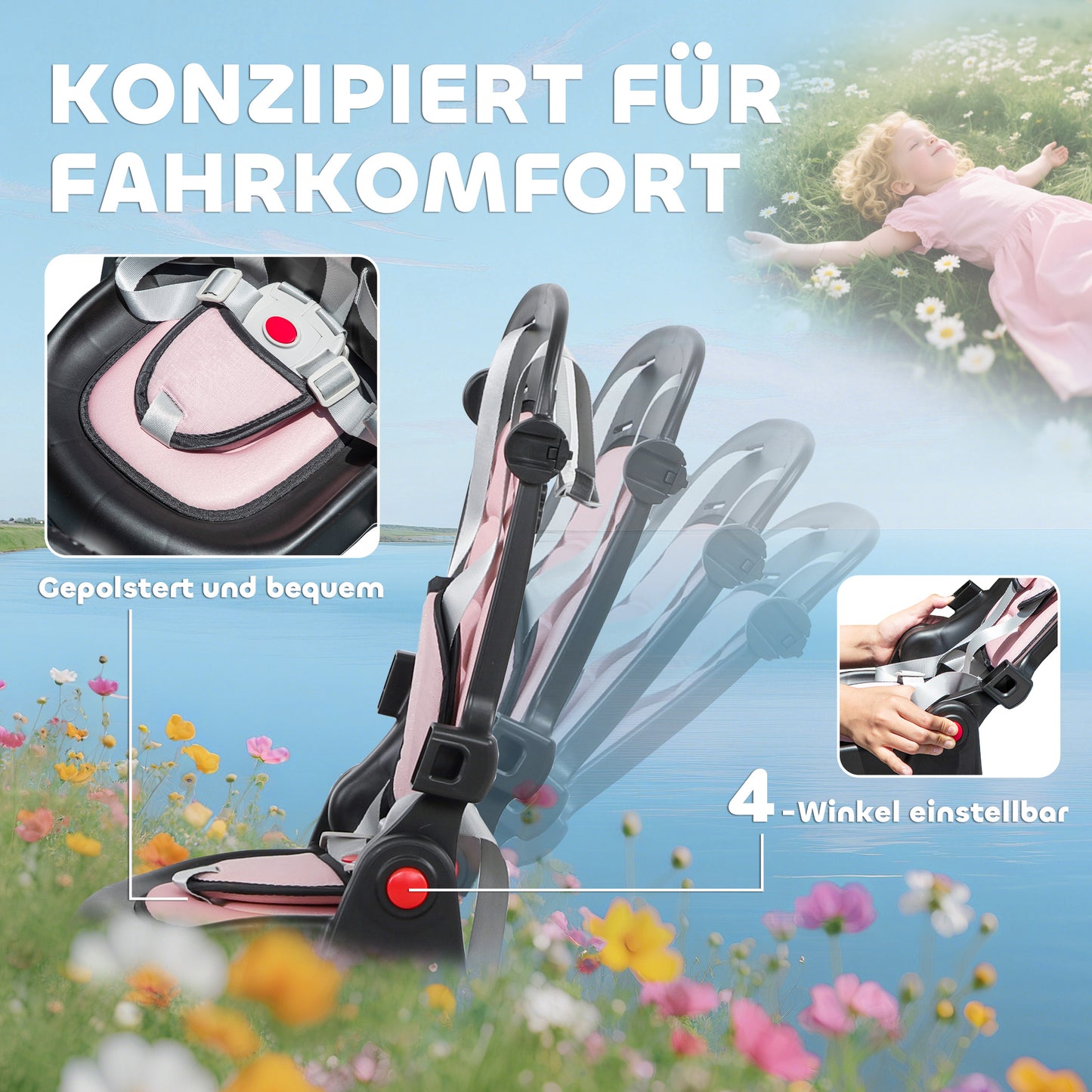 AIYAPLAY Kinderdreirad, 6-in-1 Buggy für Kleinkinder, mit Schiebegriff, verstellbarer Sitz, faltbares Design, Sicherheitsnetz