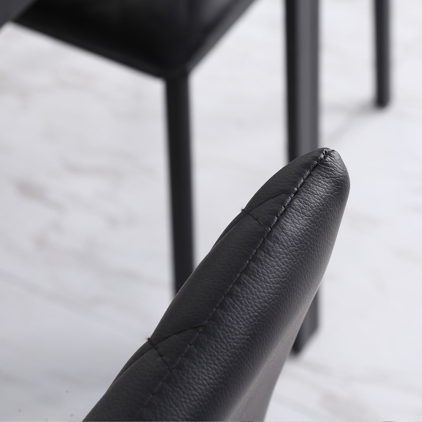 HOMCOM HOCMOM 4er-Set Stühle Esszimmerstühle Küchenstühle 41 cm x 50 cm x 91 cm, Schwarz