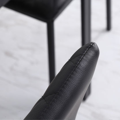 HOMCOM HOCMOM 4er-Set Stühle Esszimmerstühle Küchenstühle 41 cm x 50 cm x 91 cm, Schwarz