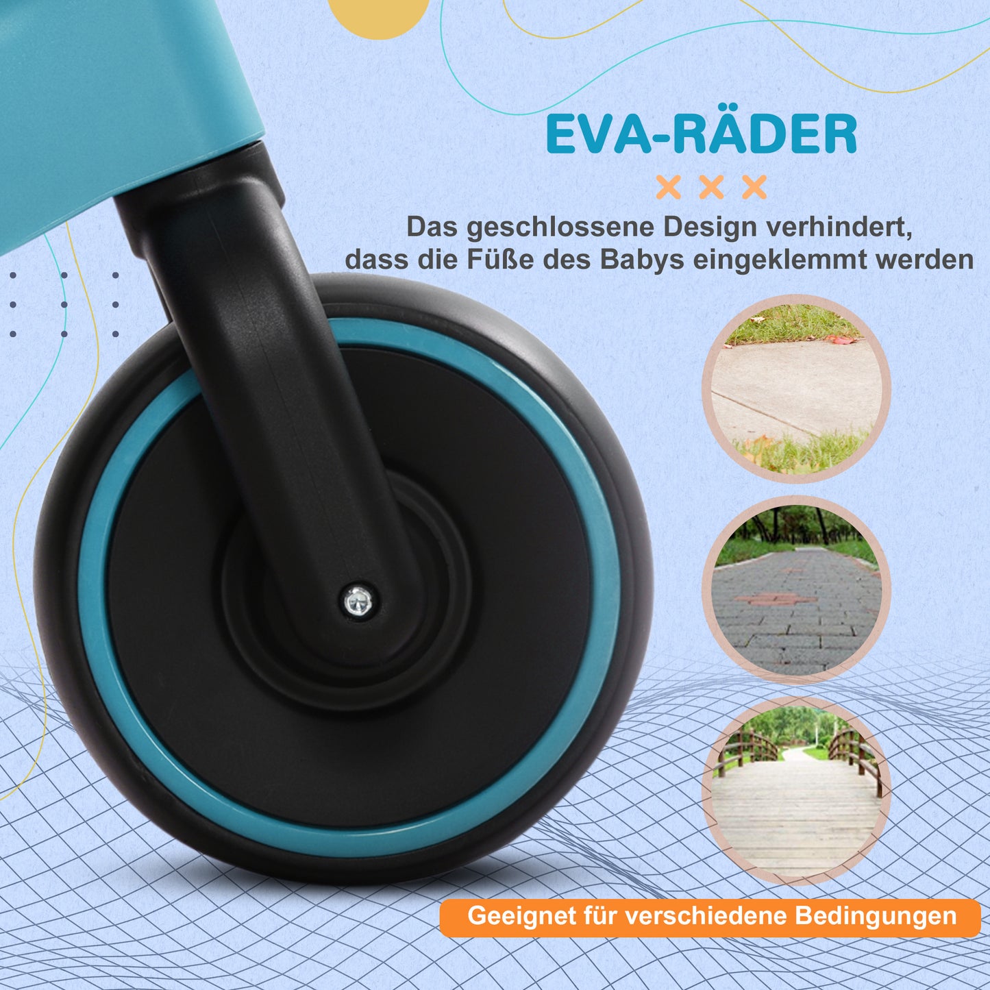 AIYAPLAY Laufrad für Kinder 1,5-3 Jahre, Leichtbau: nur 3,5 kg, höhenverstellbarer Sitz, Metallrahmen, Blau