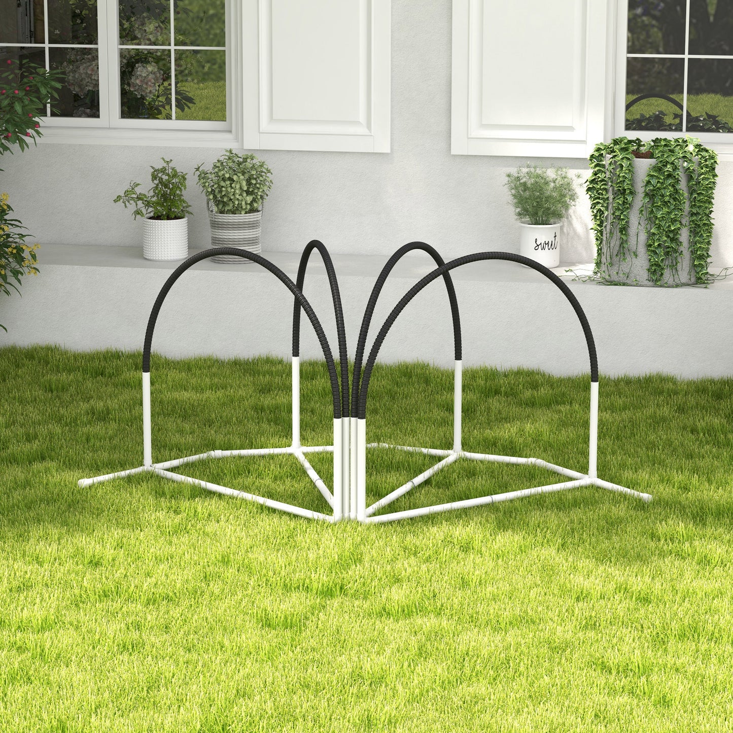 PawHut Hunde-Agility-Set Hundetrainingszubehör Agility-Set, 4 Teile, 89 x 69 x 99 cm, Weiß + Schwarz