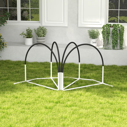 PawHut Hunde-Agility-Set Hundetrainingszubehör Agility-Set, 4 Teile, 89 x 69 x 99 cm, Weiß + Schwarz