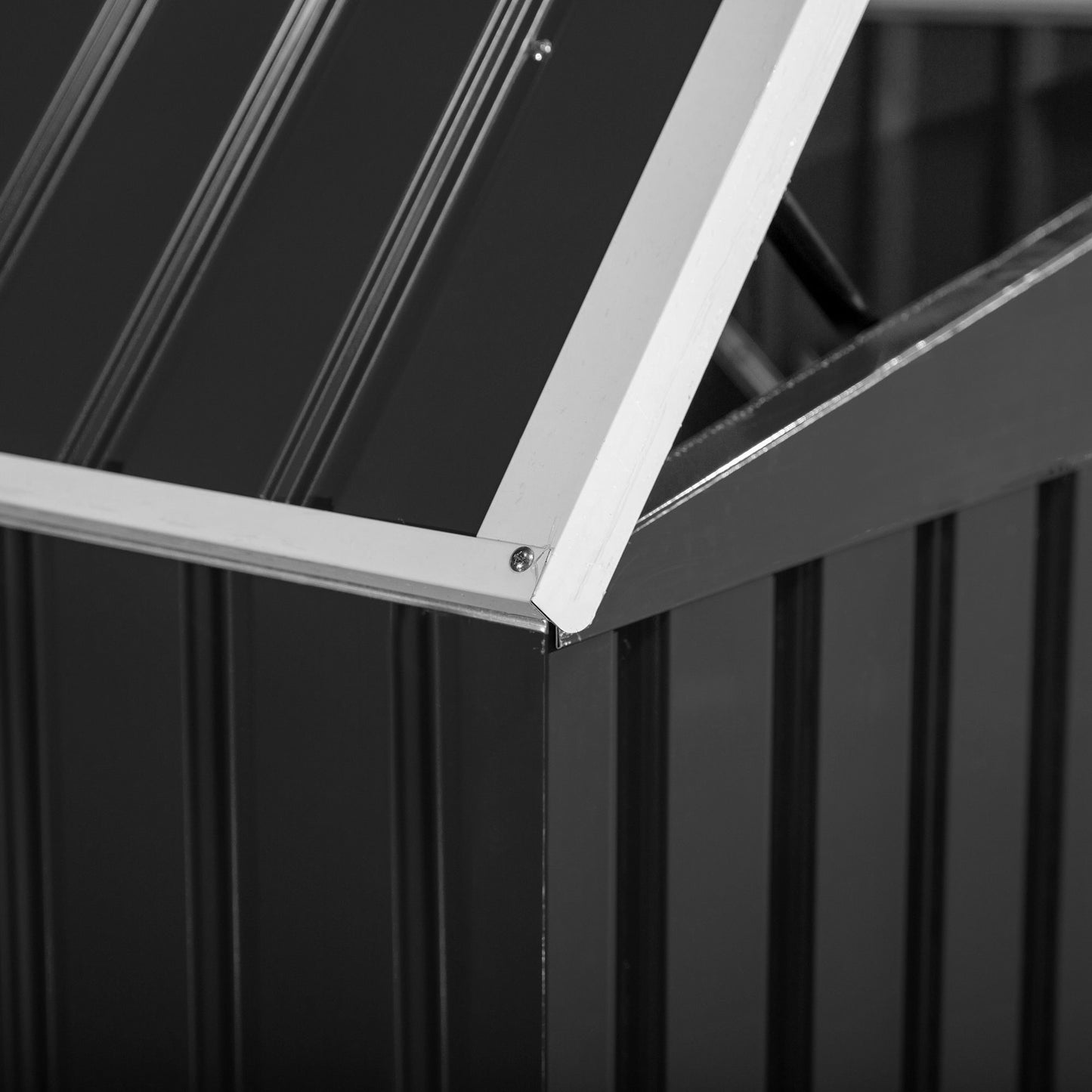 Outsunny Mülltonnenbox Müllbox Storer abschließbar Gerätebox für 2 Mülltonnen Stahl 178,5 x 104,5 x 128,5/113 cm Schwarz