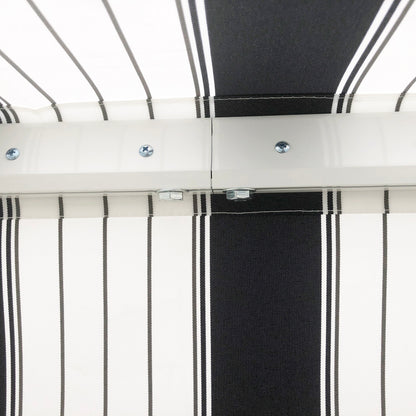 Outsunny Markise, Sonnenschutz, einfahrbar, mit Handkurbel, Metallrahmen, Polyester, blau+weiß, 3,95 x 2,45 x 3,50 m