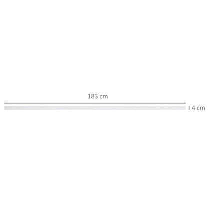 HOMCOM Gleitschienen-Bausatz für Schiebetür, leise Rollen, platzsparend, Karbonstahl, Weiß, 183 cm