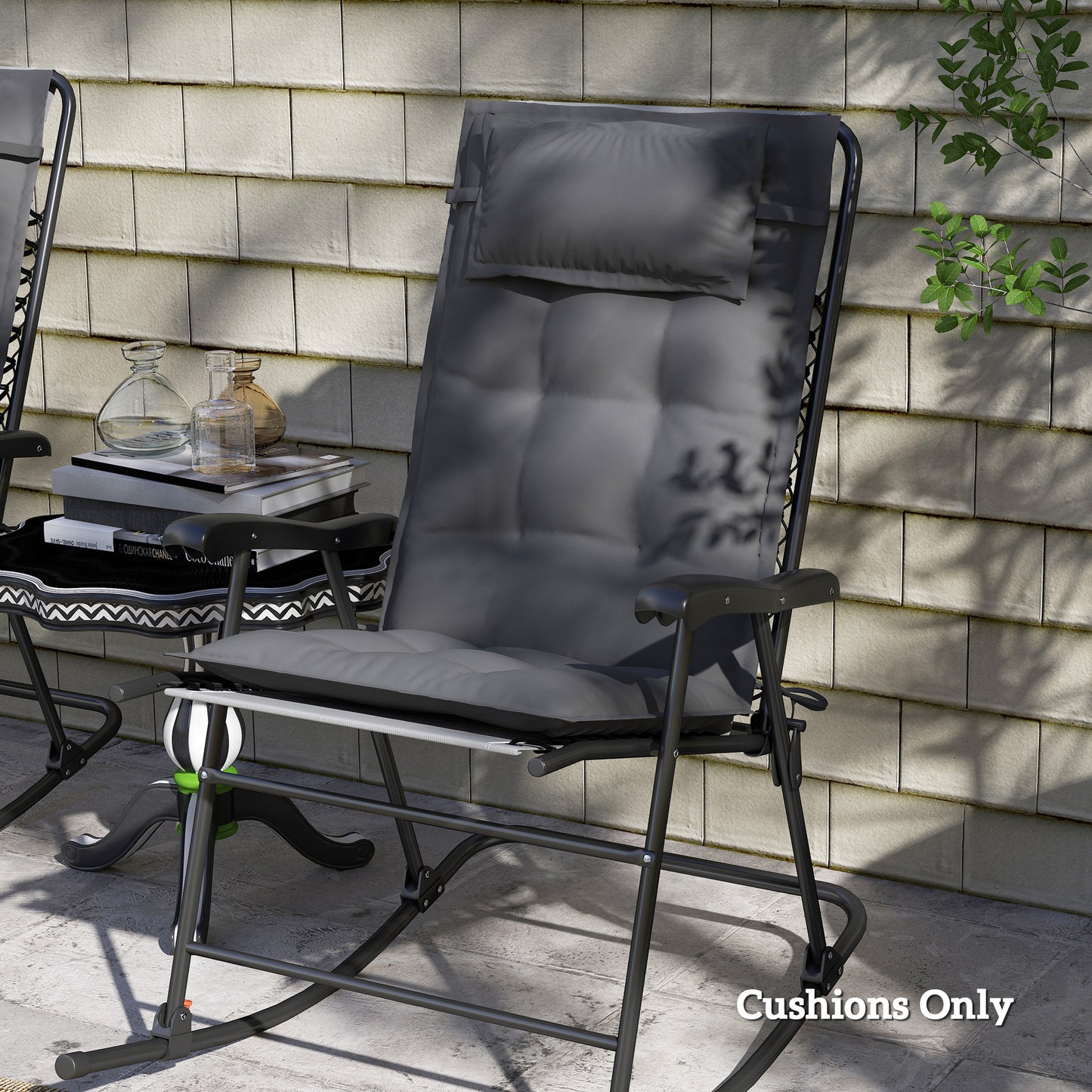 Outsunny 2er Set Auflage für Sonnenliege Wasserabweisend Liegenauflage für Gartenliege Polsterauflage 50x116x5 cm, Dunkelgrau