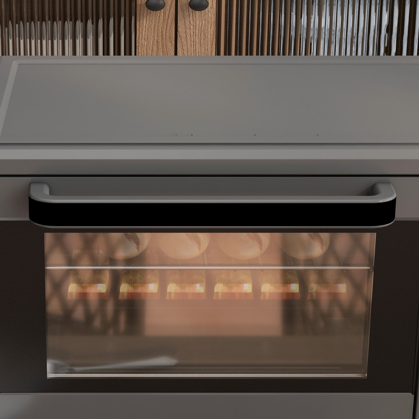 HOMCOM Minibackofen, 21 L Toasterofen mit 1 Drahtgestell und 1 Backblech, 3 Kochmodi, 100 °C-230 °C, Edelstahl, Glas, Grau