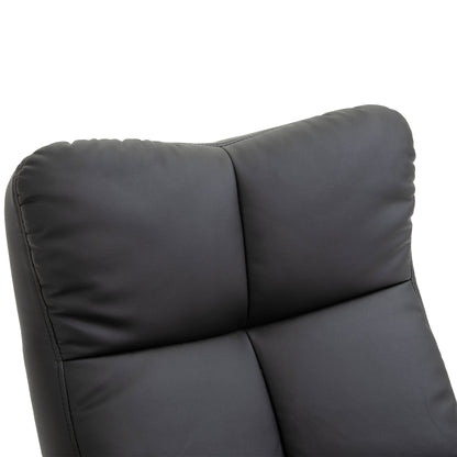 HOMCOM Massagesessel mit Hocker, 145° Neigbarer Relaxsessel mit Massagefunktion Liegefunktion Stauraum, TV-Sessel Fernsehsessel für Wohnzimmer, Kunstleder, 80 x 86 x 99 cm Schwarz