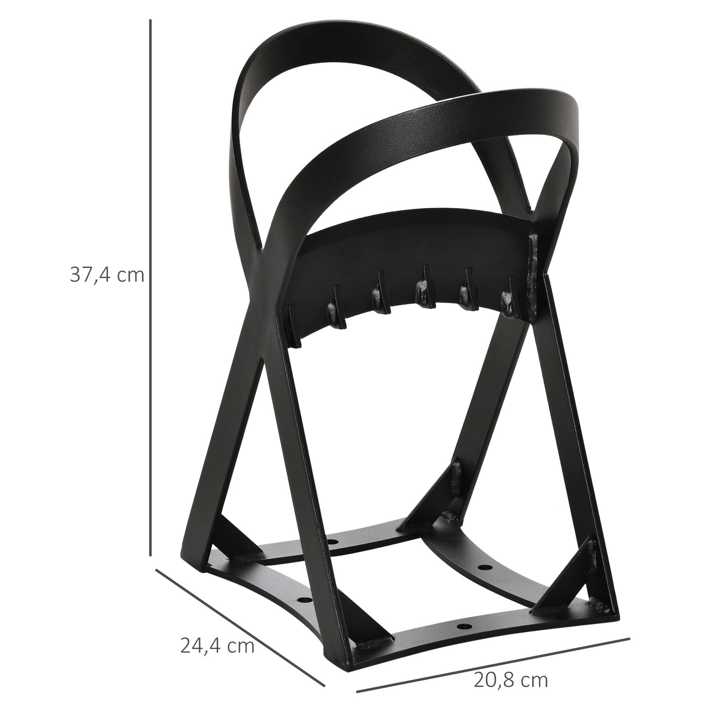 Outsunny Manueller Holzspalter aus Karbonstahl Brennholzspalter schnelles Brennholzspaltwerkzeug leicht zu bedienen für Campen Outdoor Schwarz 24,4 x 20,8 x 37,4 cm