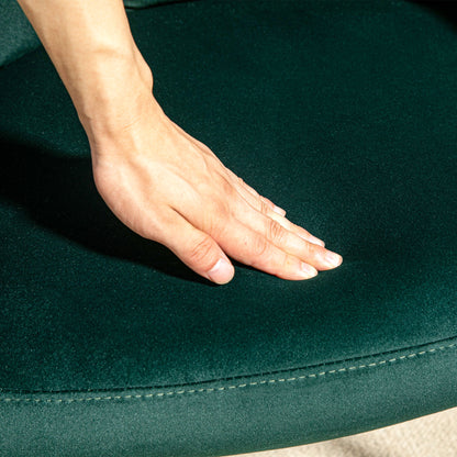 HOMCOM Polsterstuhl, Akzentstuhl, dekorative Steppung, Samtoptik, bis 120 kg, Dunkelgrün